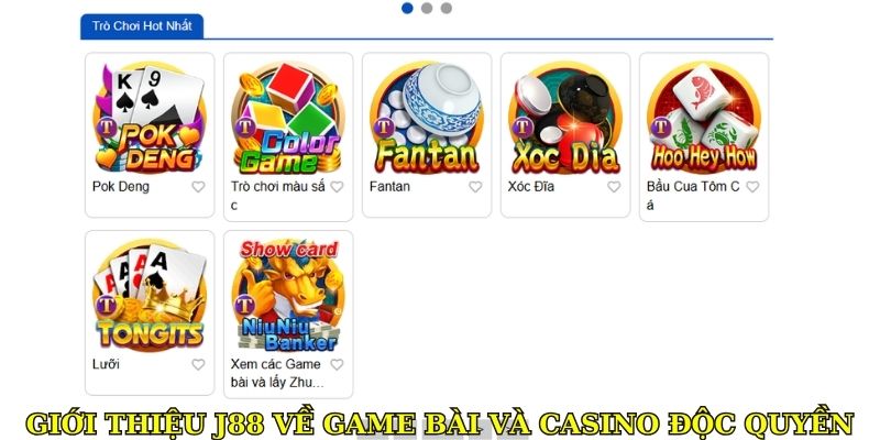 Giới Thiệu J88 - Sân Chơi Giải Trí Đình Đám Nhất Châu Lục 2 Giới thiệu J88 về game bài và casino độc quyền